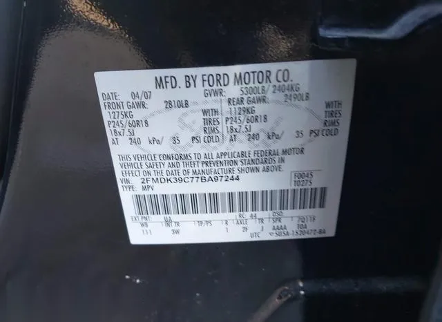 2FMDK39C77BA97244 2007 2007 Ford Edge- Sel Plus 9