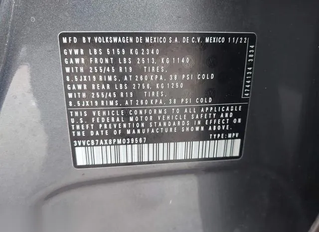 3VVCB7AX8PM039567 2023 2023 Volkswagen Tiguan- 2-0T Se R-Li 9