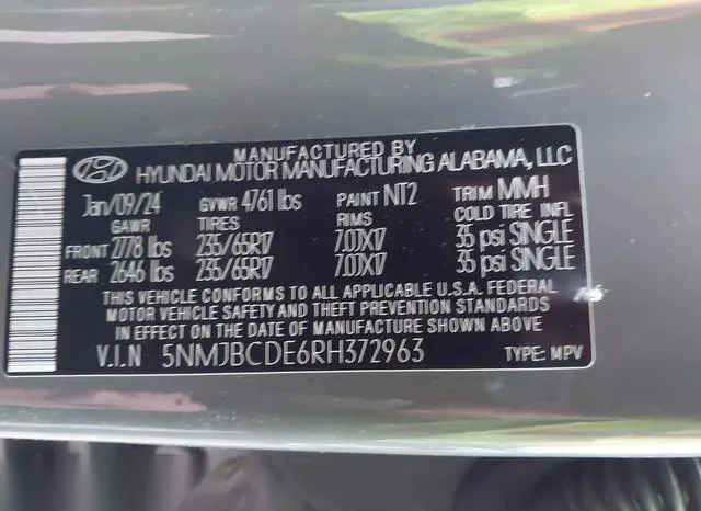 5NMJBCDE6RH372963 2024 2024 Hyundai Tucson- Sel 9