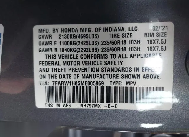 7FARW1H85ME005969 2021 2021 Honda CR-V- 2Wd Ex-L 9