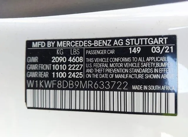 W1KWF8DB9MR633722 2021 2021 Mercedes-Benz C 300- Sedan 9