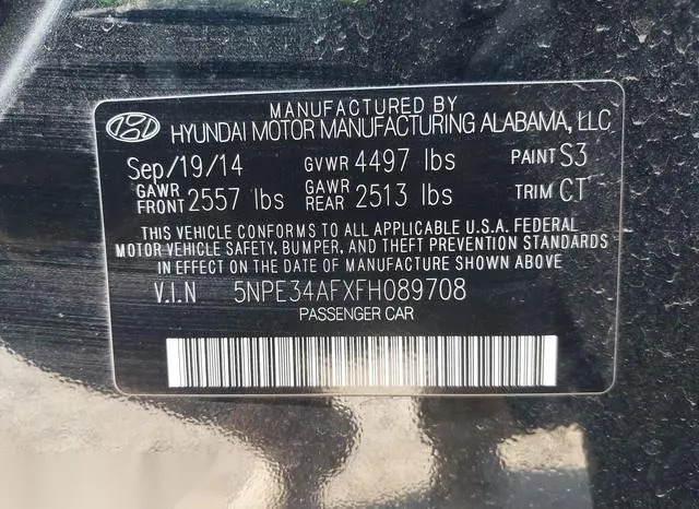 5NPE34AFXFH089708 2015 2015 Hyundai Sonata- Sport 9