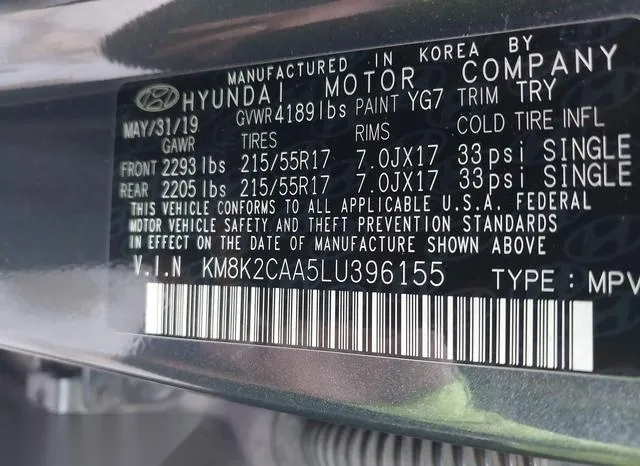 KM8K2CAA5LU396155 2020 2020 Hyundai Kona- Sel 9