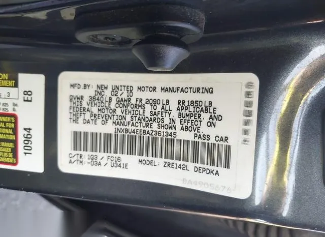 1NXBU4EE8AZ361345 2010 2010 Toyota Corolla- LE 9