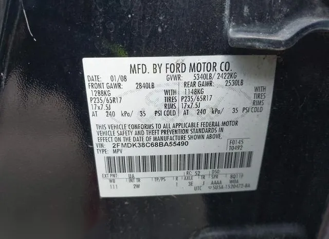 2FMDK38C68BA55490 2008 2008 Ford Edge- Sel 9