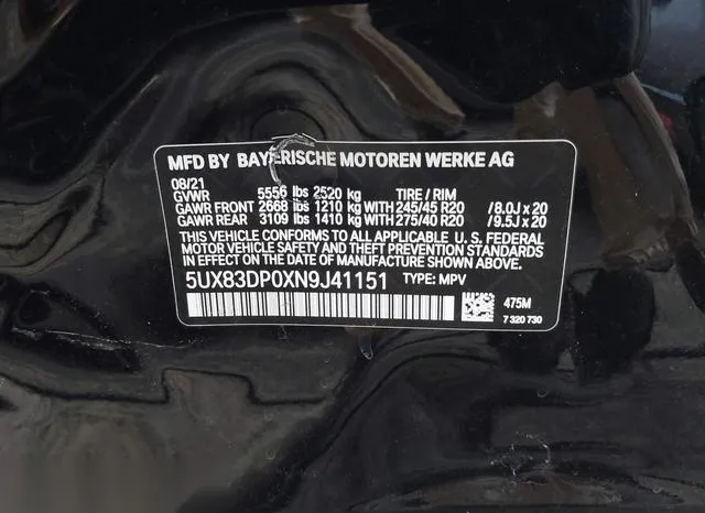 5UX83DP0XN9J41151 2022 2022 BMW X3- M40I 9