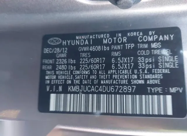 KM8JUCAC4DU672897 2013 2013 Hyundai Tucson- Gls 9