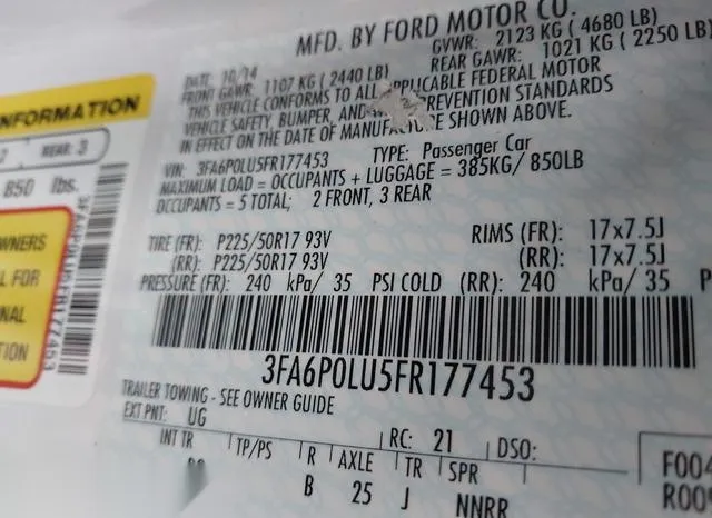 3FA6P0LU5FR177453 2015 2015 Ford Fusion- Hybrid SE 9