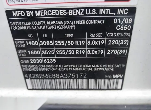 4JGBB86E88A375172 2008 2008 Mercedes-Benz ML 350- 4Matic 9