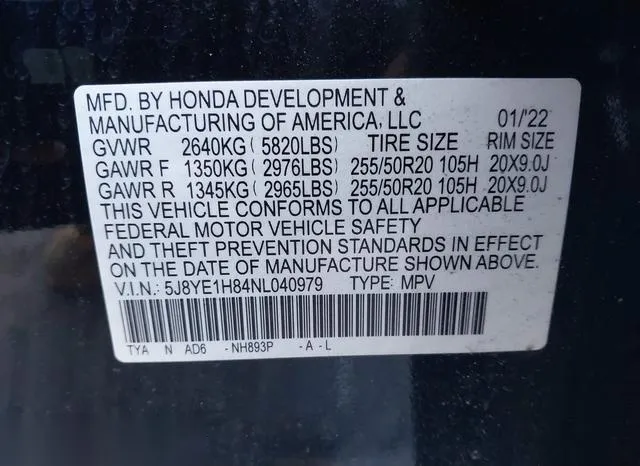 5J8YE1H84NL040979 2022 2022 Acura MDX- Advance Package 9