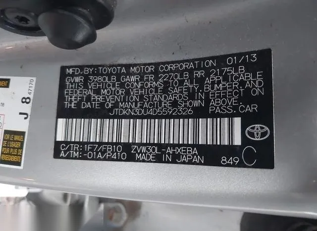 JTDKN3DU4D5592326 2013 2013 Toyota Prius- Two 9