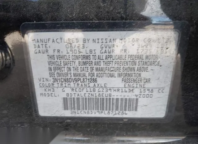 3N1CN8DV9PL871286 2023 2023 Nissan Versa- 1-6 S Xtronic Cvt 9