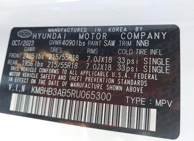 KM8HB3AB5RU065300 2024 2024 Hyundai Kona- Sel 9