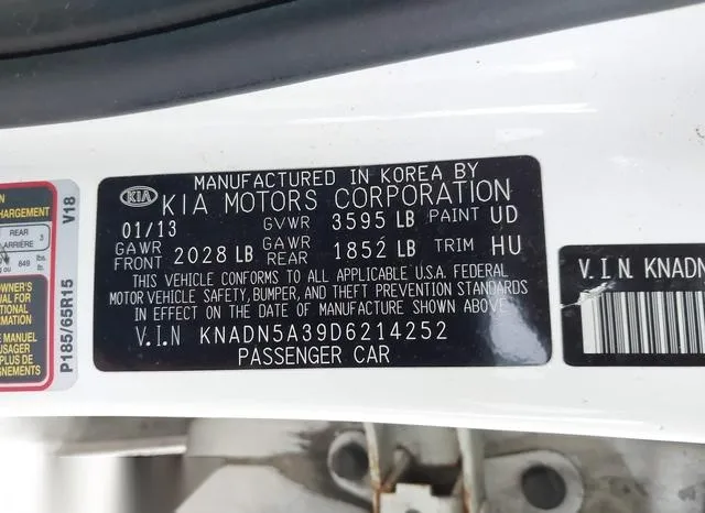 KNADN5A39D6214252 2013 2013 KIA Rio- EX 9