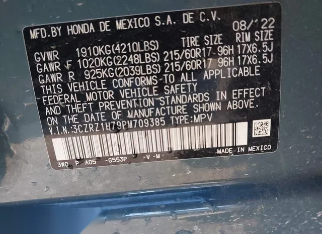 3CZRZ1H79PM709385 2023 2023 Honda HR-V- Exl 9