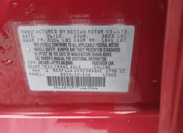 3N1AB7AP7FL663566 2015 2015 Nissan Sentra- Fe- S/S/Sl/Sr/Sv 9