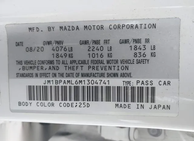 JM1BPAML6M1304741 2021 2021 Mazda 3- Premium 9