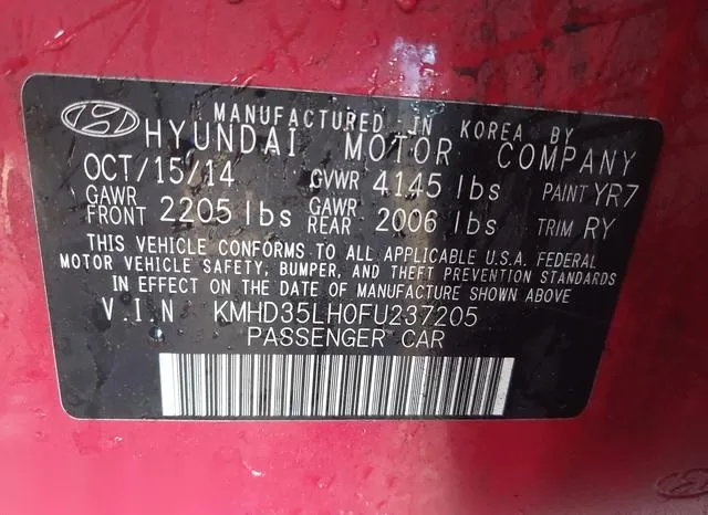 KMHD35LH0FU237205 2015 2015 Hyundai Elantra- GT 9