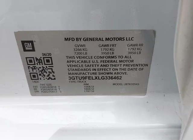 3GTU9FEL0LG424694 2020 2020 GMC Sierra- 1500 4Wd  Short Box 9