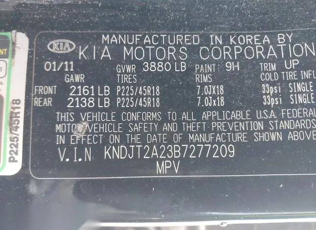 KNDJT2A23B7277209 2011 2011 KIA Soul-  9