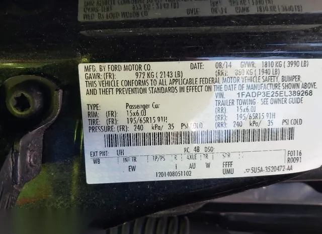 1FADP3E25EL389268 2014 2014 Ford Focus- S 9