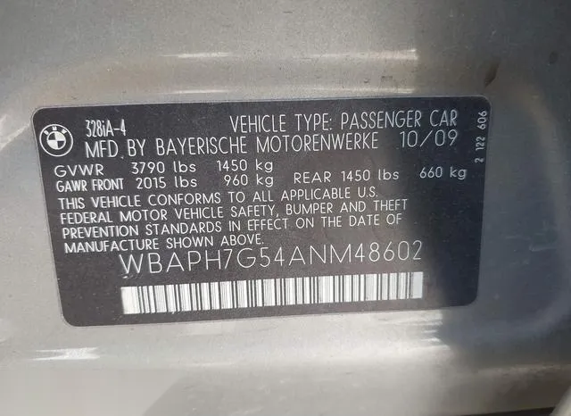 WBAPH7G54ANM48602 2010 2010 BMW 3 Series- 328I 9