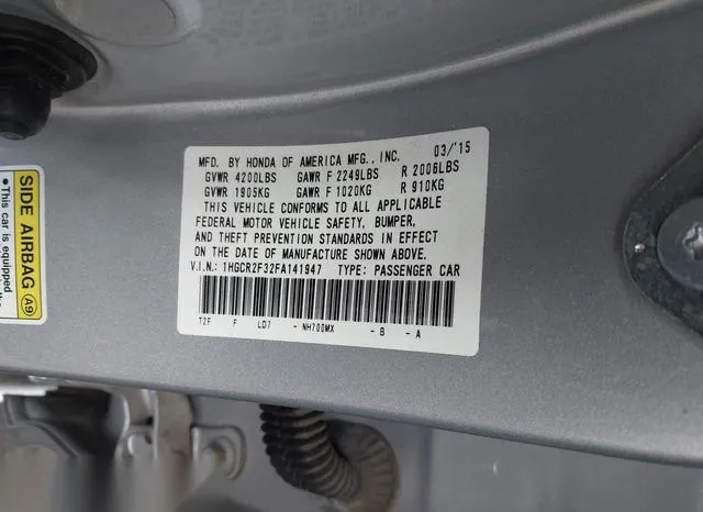 1HGCR2F32FA141947 2015 2015 Honda Accord- LX 9