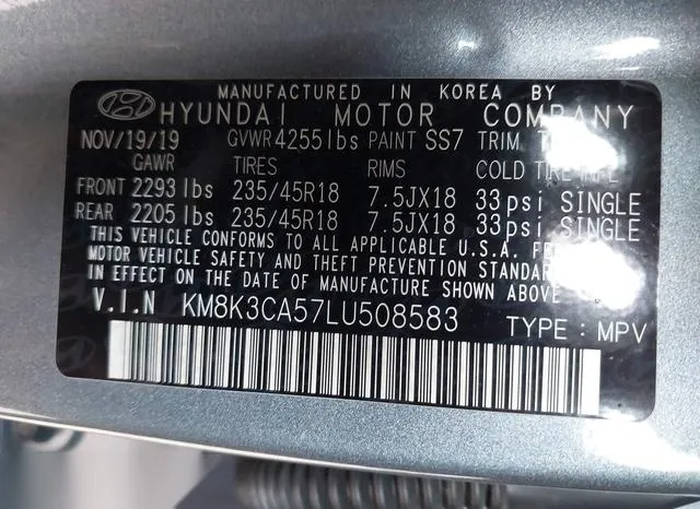 KM8K3CA57LU508583 2020 2020 Hyundai Kona- Limited 9