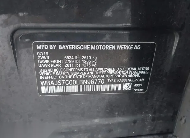 WBAJS7C00LBN96770 2020 2020 BMW M550I- Xdrive 9