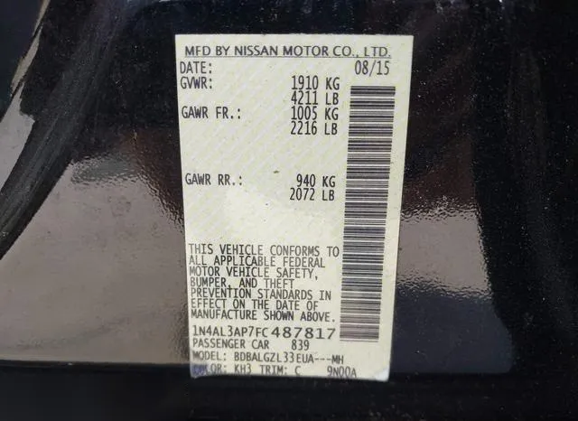 1N4AL3AP7FC487817 2015 2015 Nissan Altima- 2-5 S 9