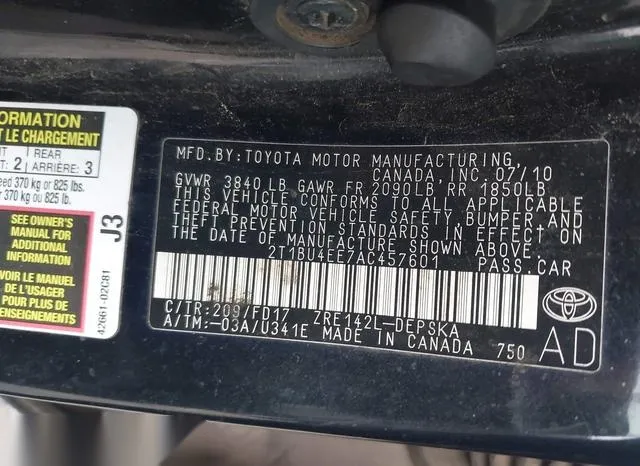 2T1BU4EE7AC457601 2010 2010 Toyota Corolla- S 9