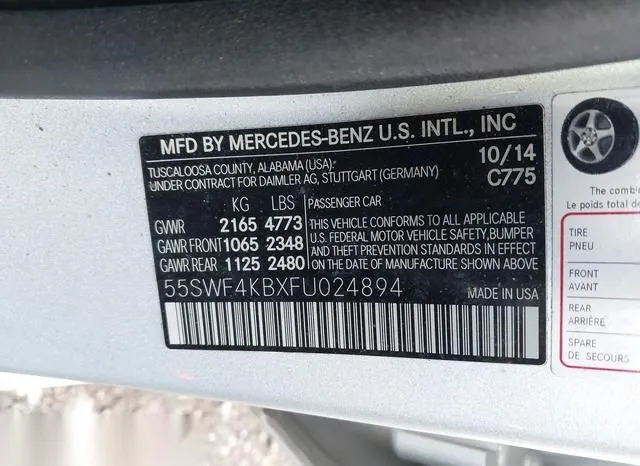 55SWF4KBXFU024894 2015 2015 Mercedes-Benz C 300- 4Matic/Lux 9