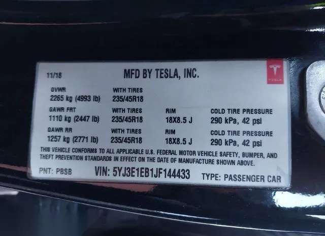 5YJ3E1EB1JF144433 2018 2018 Tesla Model 3- Long Range/Perfo 9