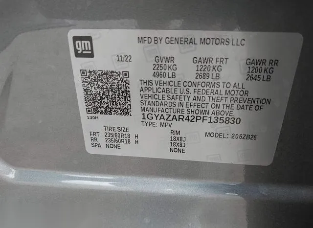 1GYAZAR42PF135830 2023 2023 Cadillac XT4- Fwd Luxury 9