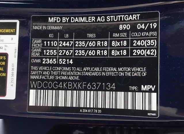 WDC0G4KBXKF637134 2019 2019 Mercedes-Benz GLC 300- 4Matic 9