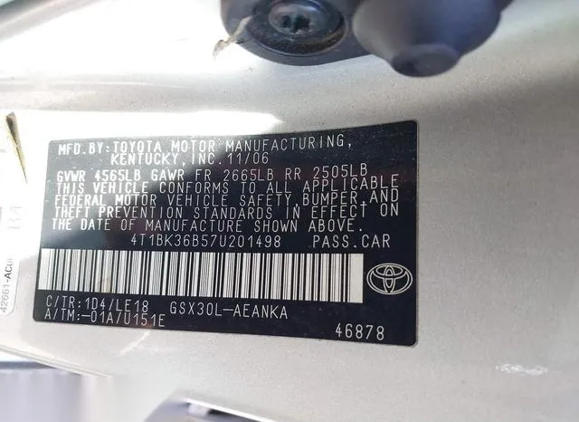 4T1BK36B57U201498 2007 2007 Toyota Avalon- Touring 9