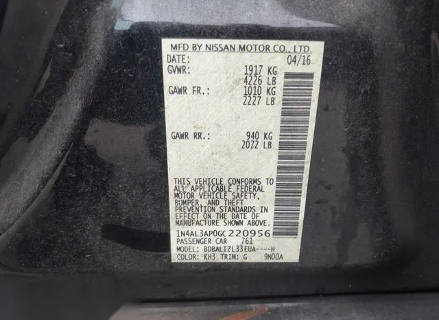 1N4AL3AP0GC220956 2016 2016 Nissan Altima- 2-5 SV 9