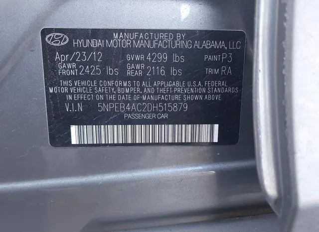 5NPEB4AC2DH515879 2013 2013 Hyundai Sonata- Gls 9