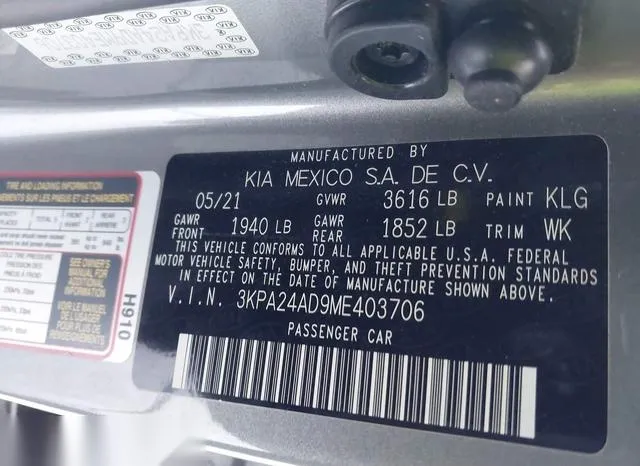 3KPA24AD9ME403706 2021 2021 KIA Rio- S 9