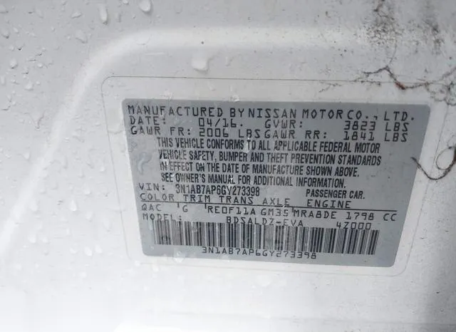 3N1AB7AP6GY273398 2016 2016 Nissan Sentra- SV 9