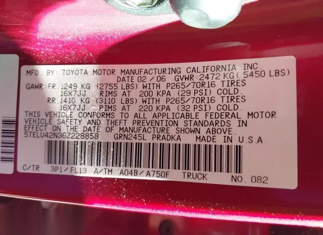 5TELU42N36Z228858 2006 2006 Toyota Tacoma- Double Cab 9