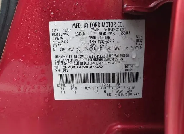 2FMDK36C58BA33452 2008 2008 Ford Edge- SE 9