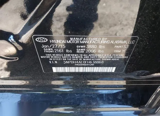 5NPDH4AE0FH638868 2015 2015 Hyundai Elantra- SE 9