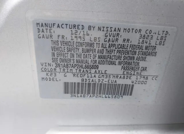 3N1AB7AP2HL665809 2017 2017 Nissan Sentra- SV 9