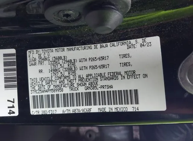 3TMCZ5AN4PM589958 2023 2023 Toyota Tacoma- Trd Sport 9