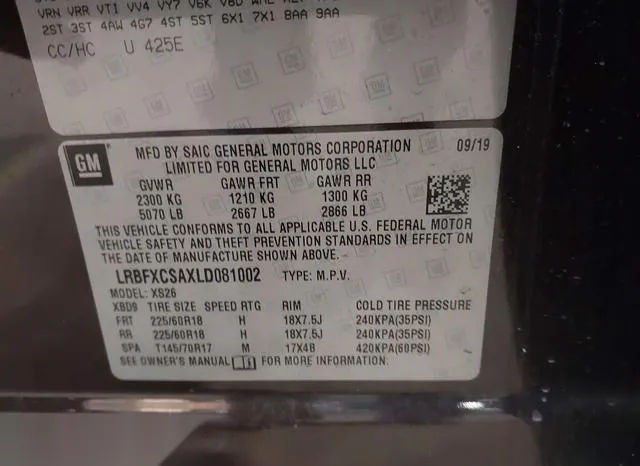 LRBFXCSAXLD081002 2020 2020 Buick Envision- Fwd Essence 9