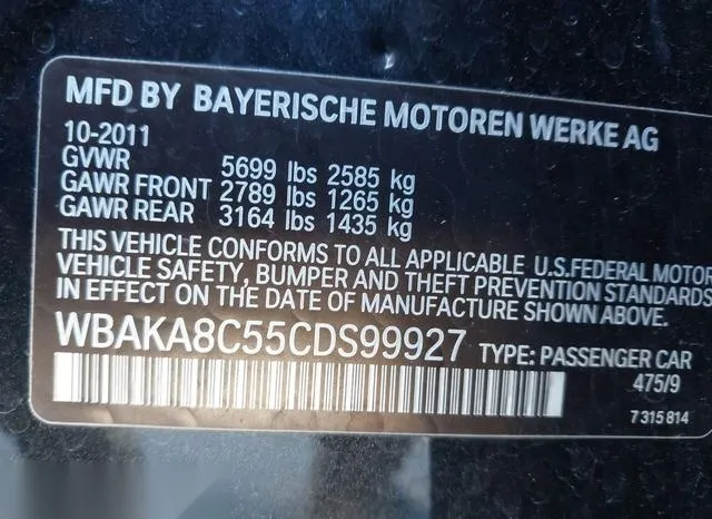 WBAKA8C55CDS99927 2012 2012 BMW 7 Series- 750I 9