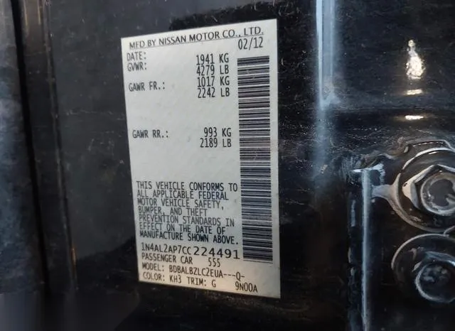 1N4AL2AP7CC224491 2012 2012 Nissan Altima- 2-5 S 9