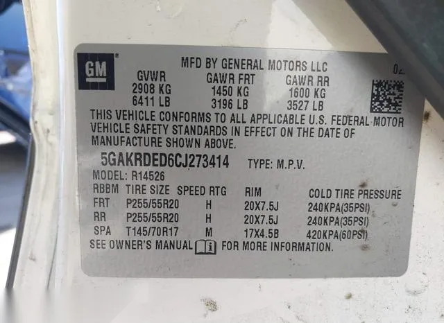 5GAKRDED6CJ273414 2012 2012 Buick Enclave- Premium 9