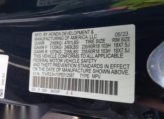 7FARS3H70PE012587 2023 2023 Honda CR-V- Ex-L 2Wd 9